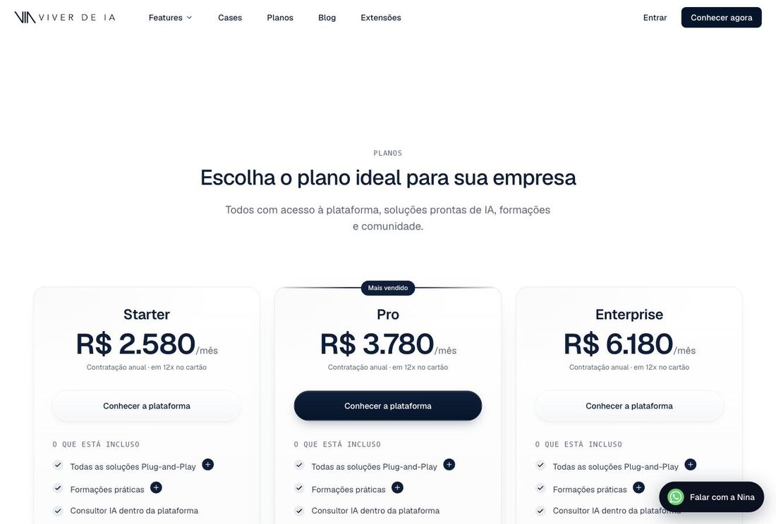 Planos da Viver de IA